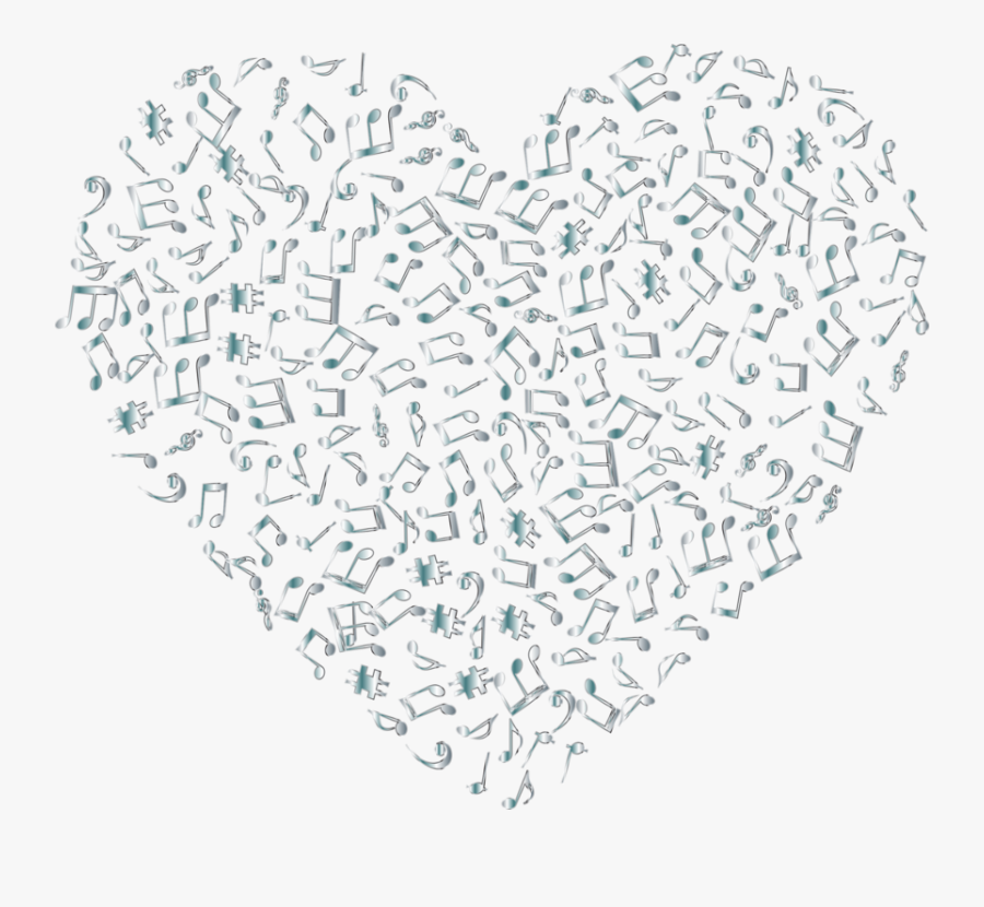 Line Art,angle,organ - Heart Transparent Background Music Notes, Transparent Clipart