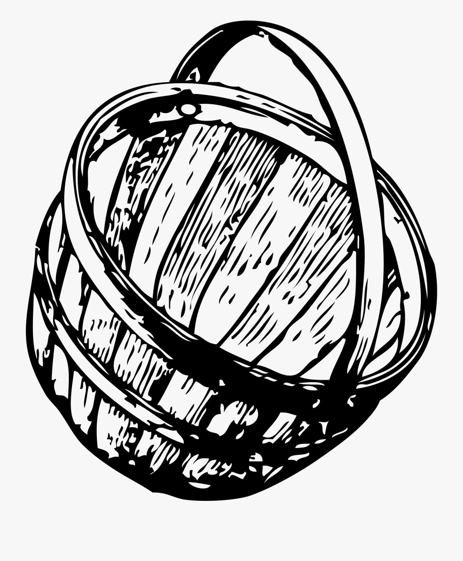 Half Bushel Picking Big - Basket Clip Art Black And White Png, Transparent Clipart