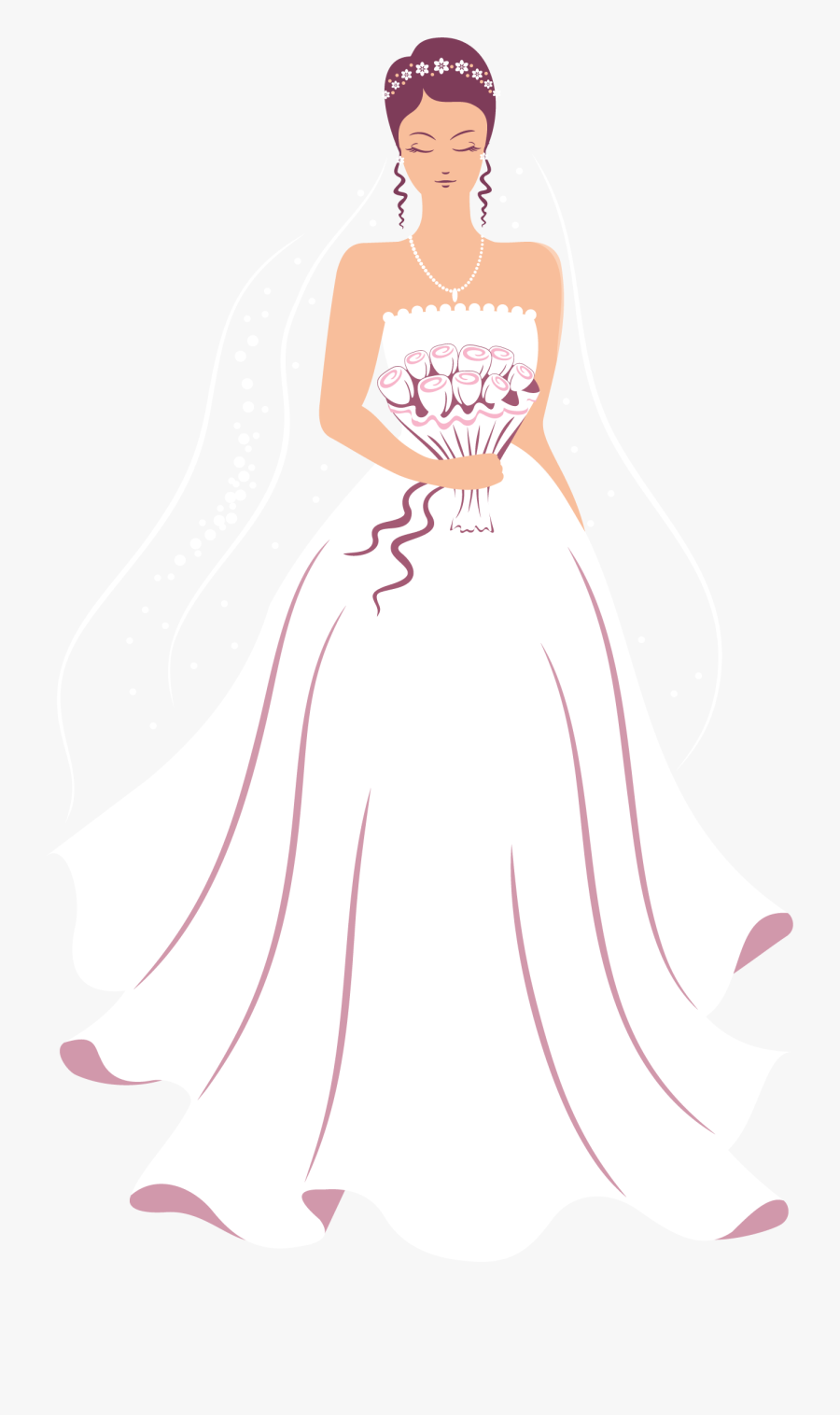 Transparent Wedding Dress Clipart - Bride, Transparent Clipart