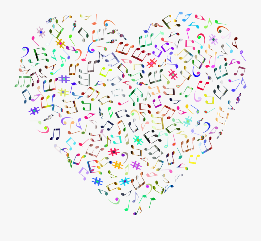 Clip Art Musical Note Theatre Art - Music Note Heart Svg, Transparent Clipart