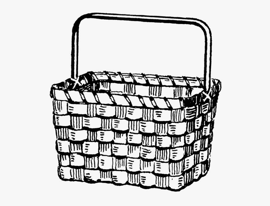 Picnic Basket Drawing Clipart , Png Download - Hot Air Balloon Basket Drawing, Transparent Clipart