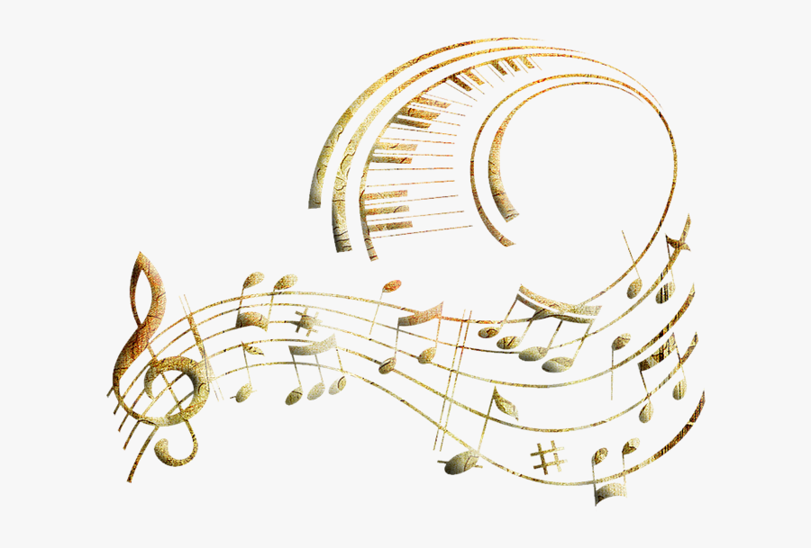 Music Notes Clipart Soundtrack - Gold Music Notes Transparent Background, Transparent Clipart