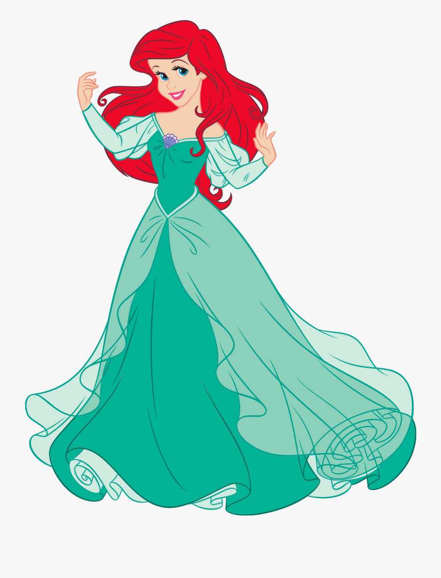 Disney Princess Ariel Wedding Dress Up Games - Princess Ariel Green Dress, Transparent Clipart