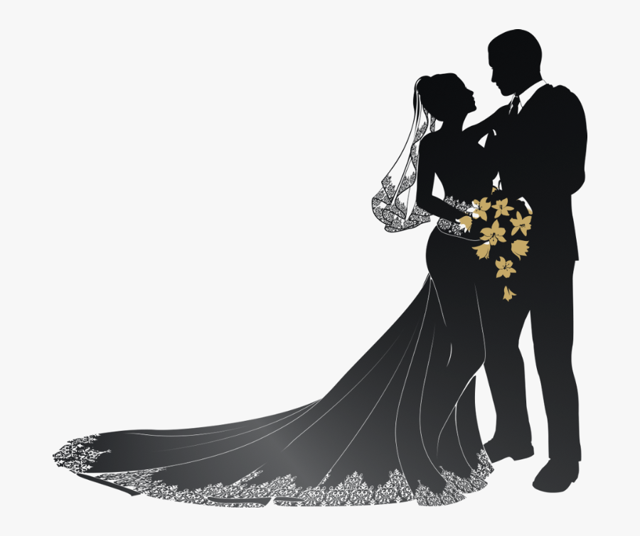 Transparent Marry Clipart - Wedding Couple Silhouette Png, Transparent Clipart