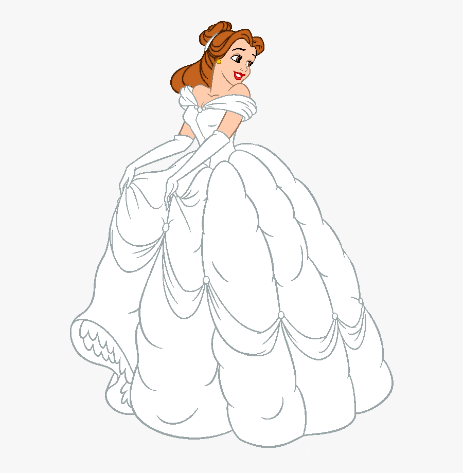 Wedding Dress Clipart Belle - Disney Belle And Adam Clipart, Transparent Clipart