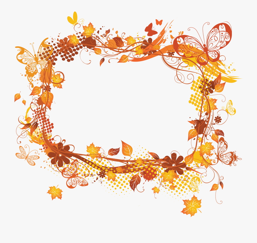 Flower Frame Vector Png Png Images - Autumn Frame Png, Transparent Clipart