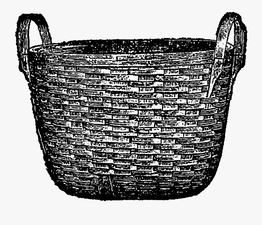 Clip Art Stock Laundry Basket Clipart Black And White - Basket Illustration, Transparent Clipart