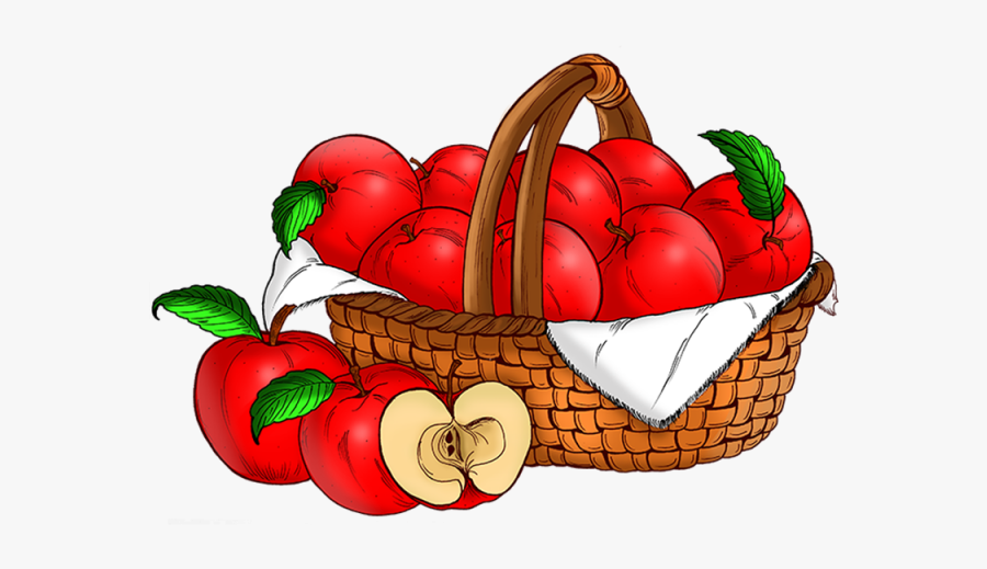 Apple Basket Clipart - Canasta De Manzanas Dibujo, Transparent Clipart