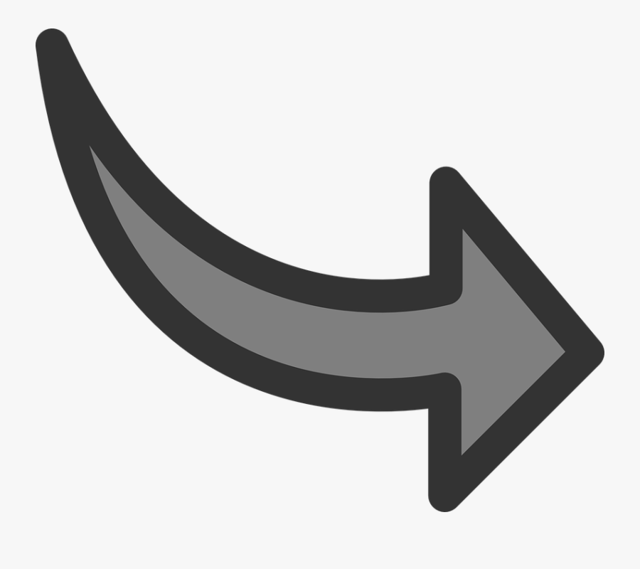 Curved Arrow Clipart 20, Buy Clip Art - Curved Arrow To The Right, Transparent Clipart