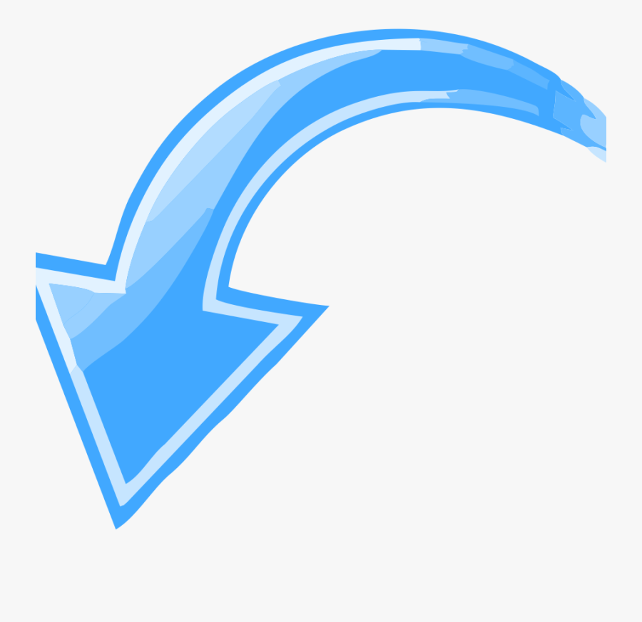 Blue Curved Arrow Png - Curved Arrow To The Left, Transparent Clipart