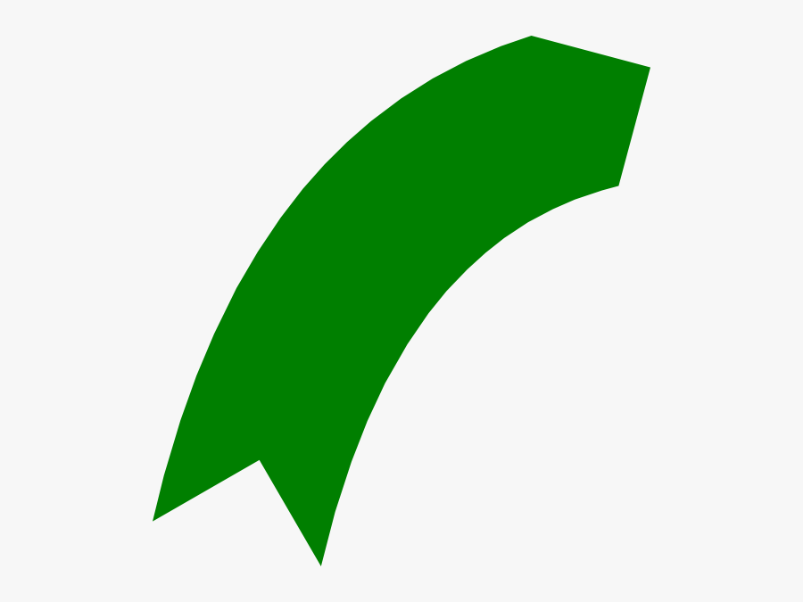 Curved Green Arrow Vector, Transparent Clipart