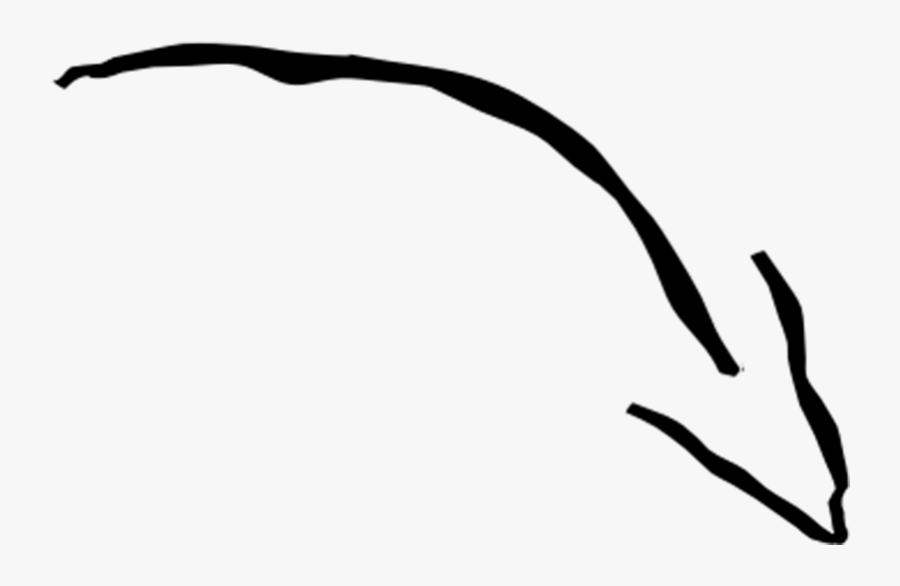 Arrow Clipart Curly - Hand Drawn Transparent Background Curved Arrow, Transparent Clipart