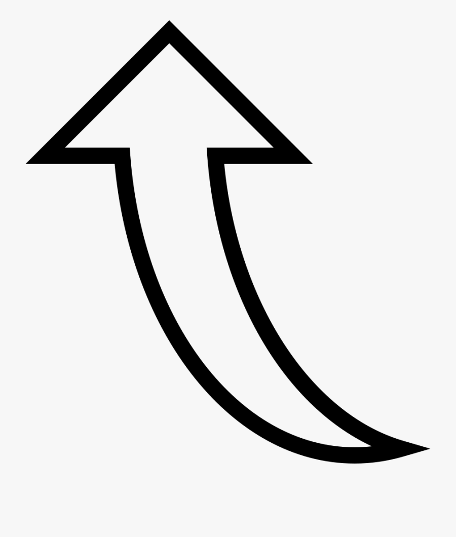 Curved Arrow Pointing Up, Transparent Clipart