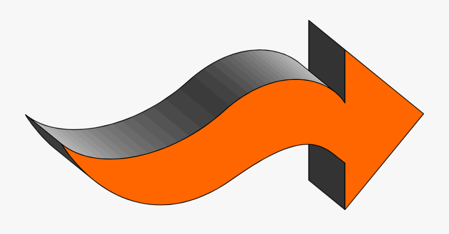 Curved Arrow Free Vector Clipart - 3d Arrow Pointing Right, Transparent Clipart