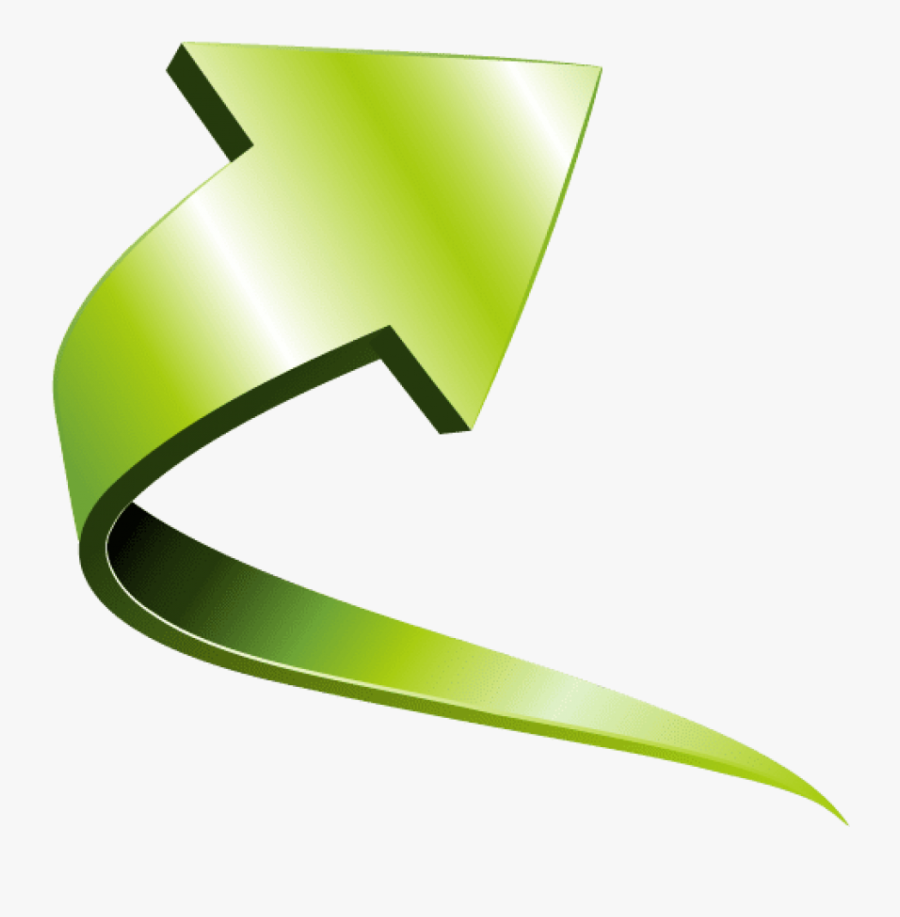 3d Arrow Png - Curved Colored Arrow Vector, Transparent Clipart