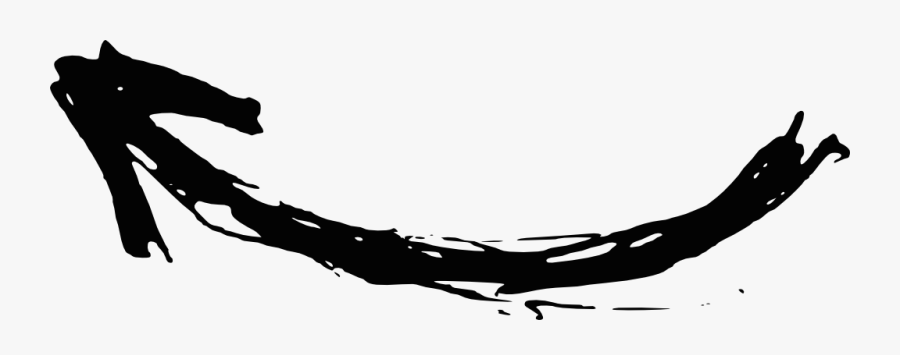 Transparent Curved Arrow Clip Art - Hand Drawn Curved Arrow Png, Transparent Clipart