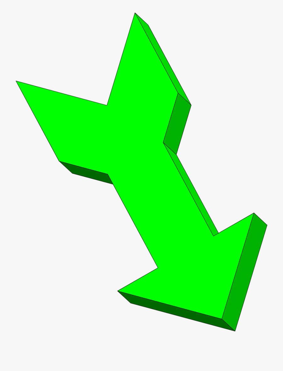 3d Curved Arrow Clip Art - 3d Green Arrow Symbol, Transparent Clipart