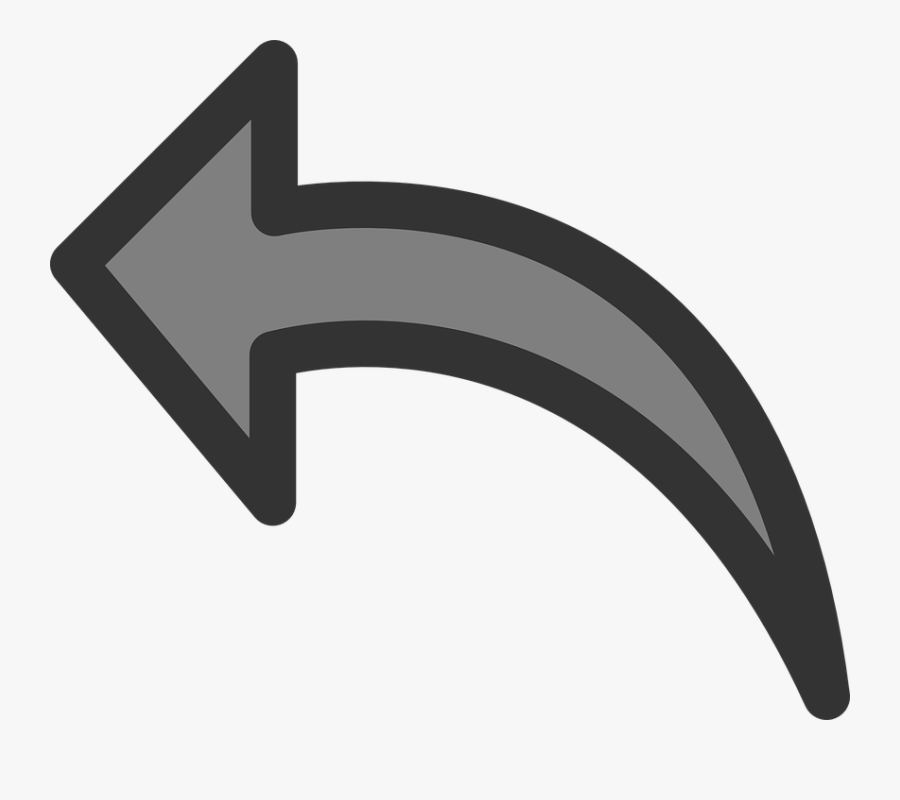 Arrow, Action, Undo, Sign, Symbol, Icon - Transparent Background Curved Arrow Clipart, Transparent Clipart