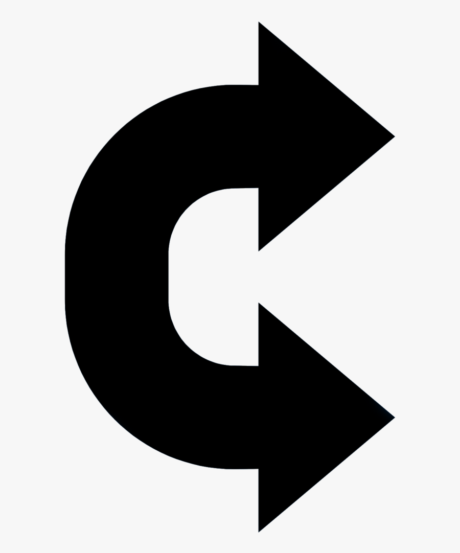 Curved Doube Arrow, Transparent Clipart