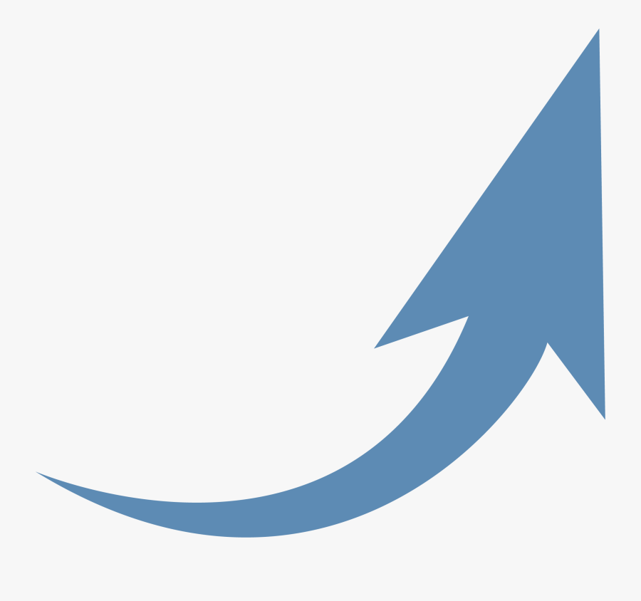 Transparent Curly Arrow Clipart - Blue Curved Arrow Png, Transparent Clipart