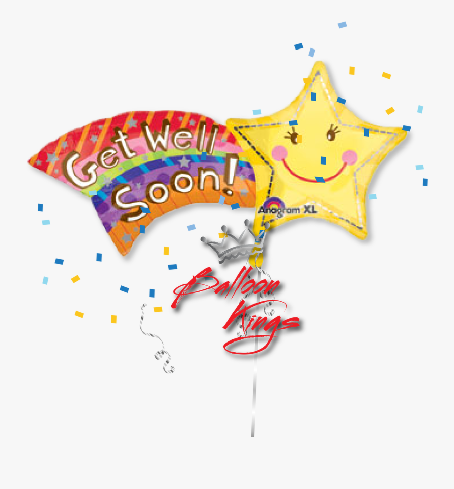 Get Well Soon Shooting Star - Balloon, Transparent Clipart