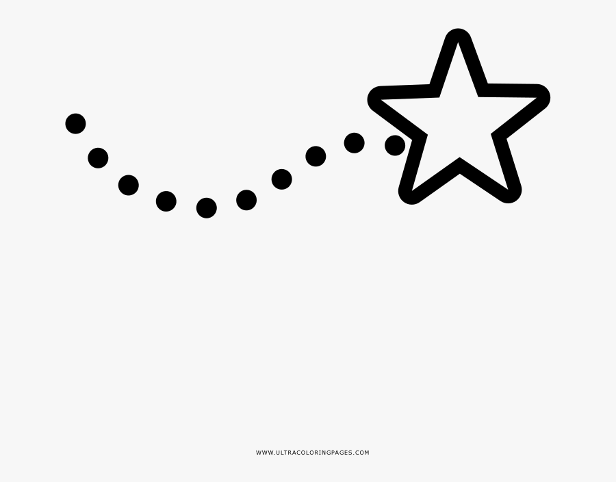 Shooting Star Coloring Page - Line Art, Transparent Clipart
