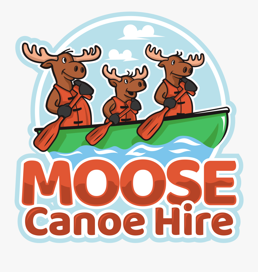 Moose Canoe - Cartoon, Transparent Clipart