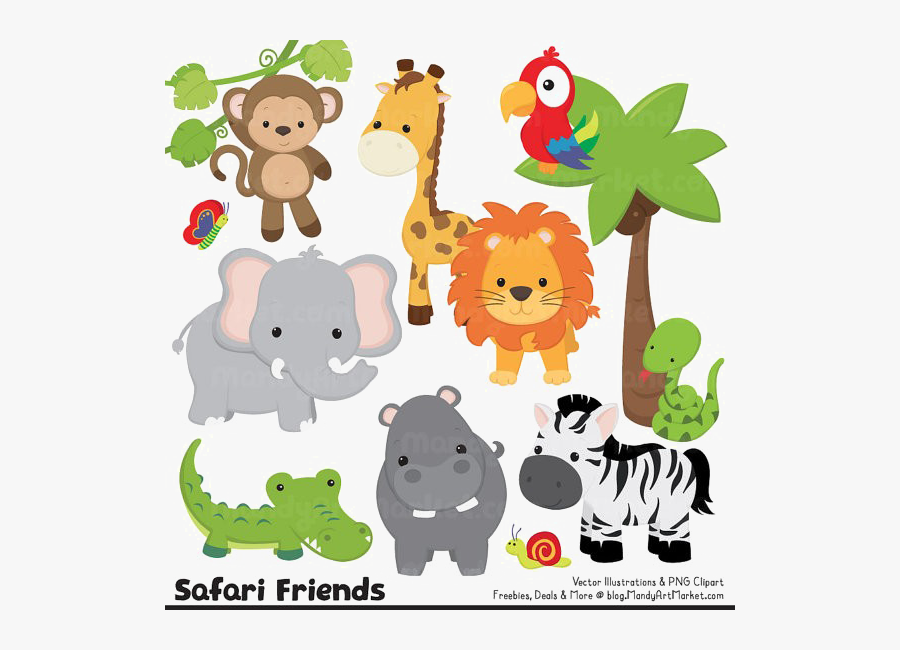 Jungle Safari Png Pic - Cute Safari Animals Clipart, Transparent Clipart