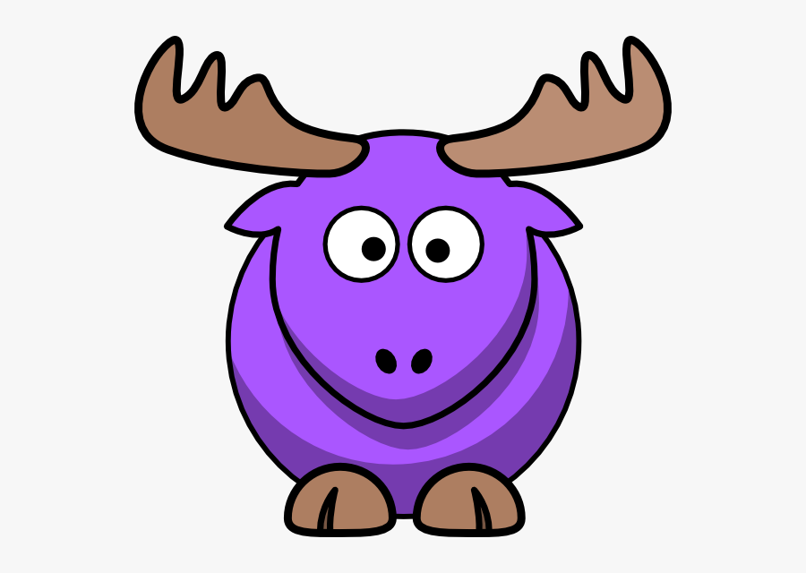 Purple Moose Cartoon Svg Clip Arts - Moose Animated, Transparent Clipart