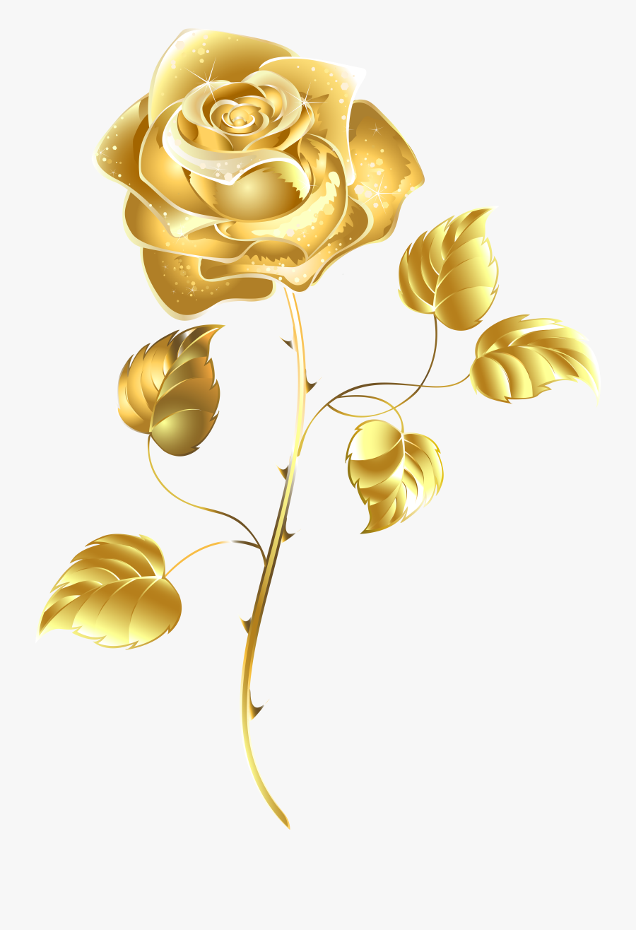 Crown Clipart Rose Gold - Gold Rose Transparent Background, Transparent Clipart
