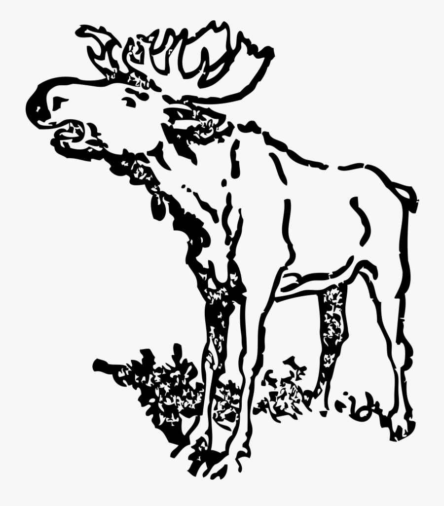 Black And White Moose Clip Art Realistic, Transparent Clipart