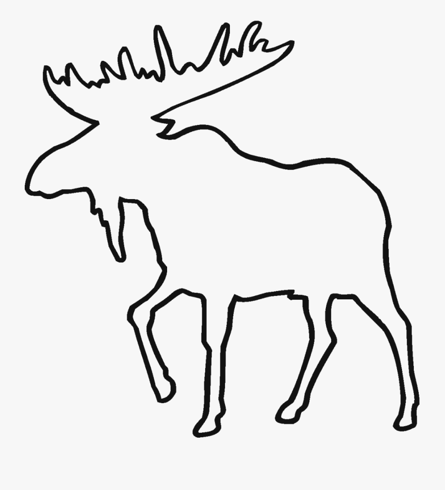 Moose Line Drawing - Moose Outline, Transparent Clipart