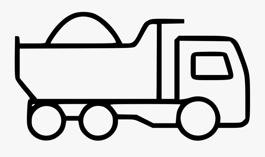 Dump Truck Machine Heavy Machinery Vehicle Construction - Construction Truck Clipart Black And White, Transparent Clipart