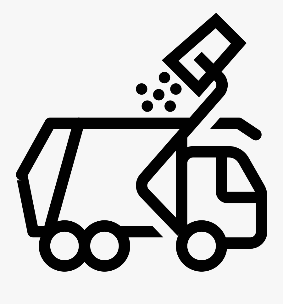 Garbage Truck Icon - Black And White Garbage Truck Clipart, Transparent Clipart