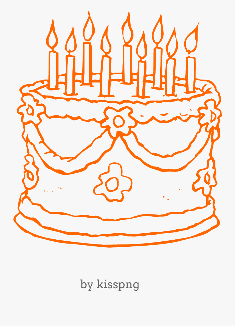 Happy Birthday Cake Transparent Clipart Free Downl - Cake Cartoon For Coloring, Transparent Clipart