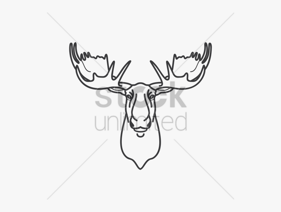 Moose Vector Image - Moose Antlers Drawing, Transparent Clipart