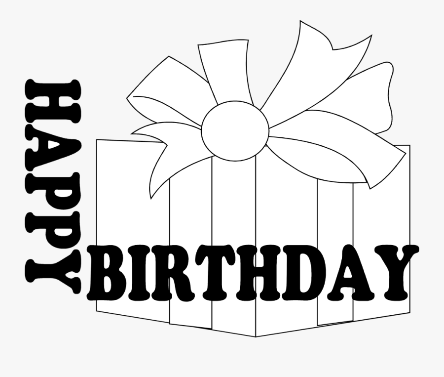 Clip Art Clip Huge Freebie - Happy Birthday Texts In Black And White, Transparent Clipart