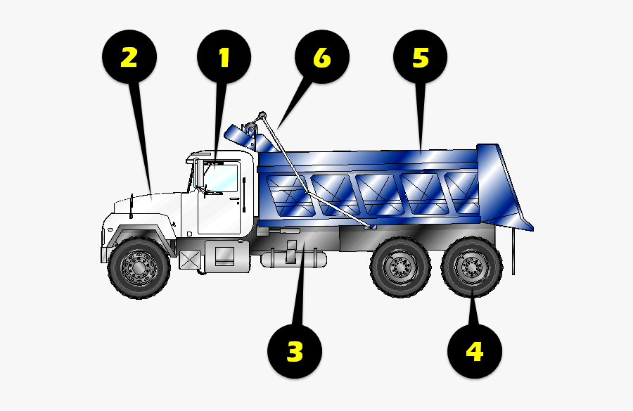 Tandem Dump Truck Inspection Illustration, Transparent Clipart