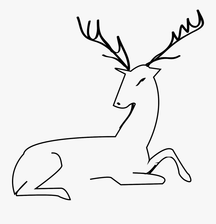 White-tailed Deer Moose Reindeer Elk - Outline Dear Clipart, Transparent Clipart