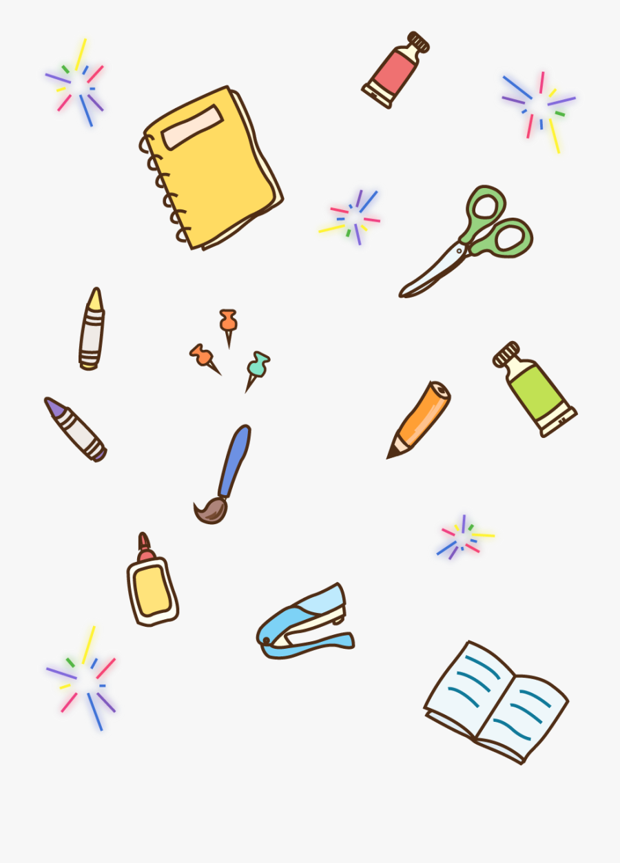 School Supplies Pencil Book Crayons Png And Vector- - School Supplies Vector Png, Transparent Clipart