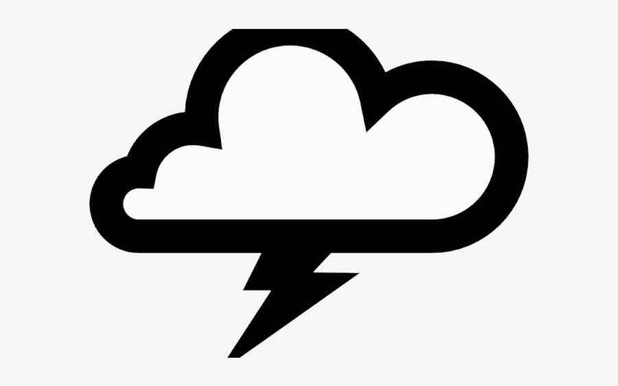 Thunderstorm Clipart Lightning Bolt Thunder Cloud Vector - Storm Cloud Clipart Black And White, Transparent Clipart