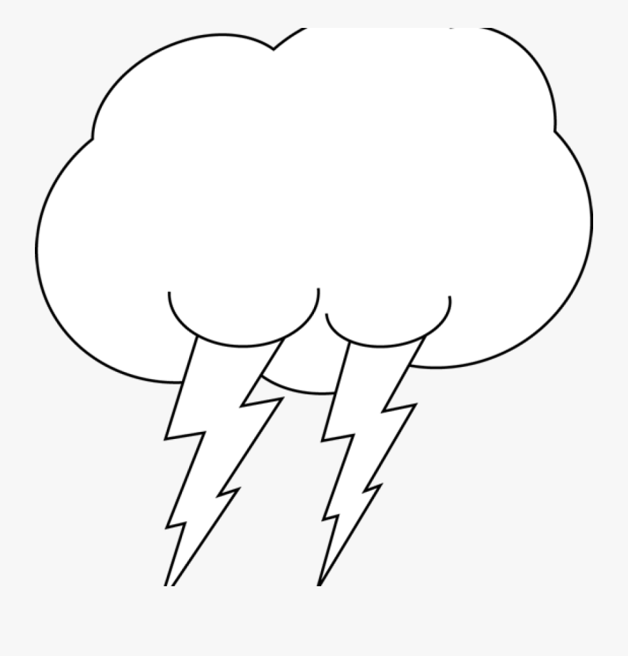 Transparent White Lightning Bolt Png - Clouds Raining Black And White, Transparent Clipart