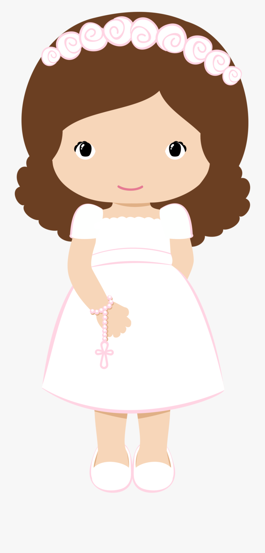 First Communion Girl Clipart Png Transparent Png , - Clipart Communion Girl Png Wave Hair, Transparent Clipart
