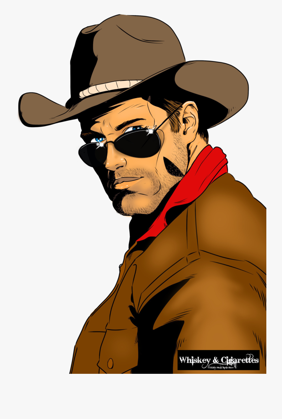 Mts Management Group And “whiskey And Cigarettes Radio - Cowboy Hat Comic, Transparent Clipart