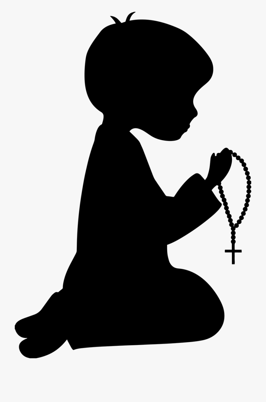 First Communion Catholic Boy Praying - First Communion Boy Silhouette, Transparent Clipart