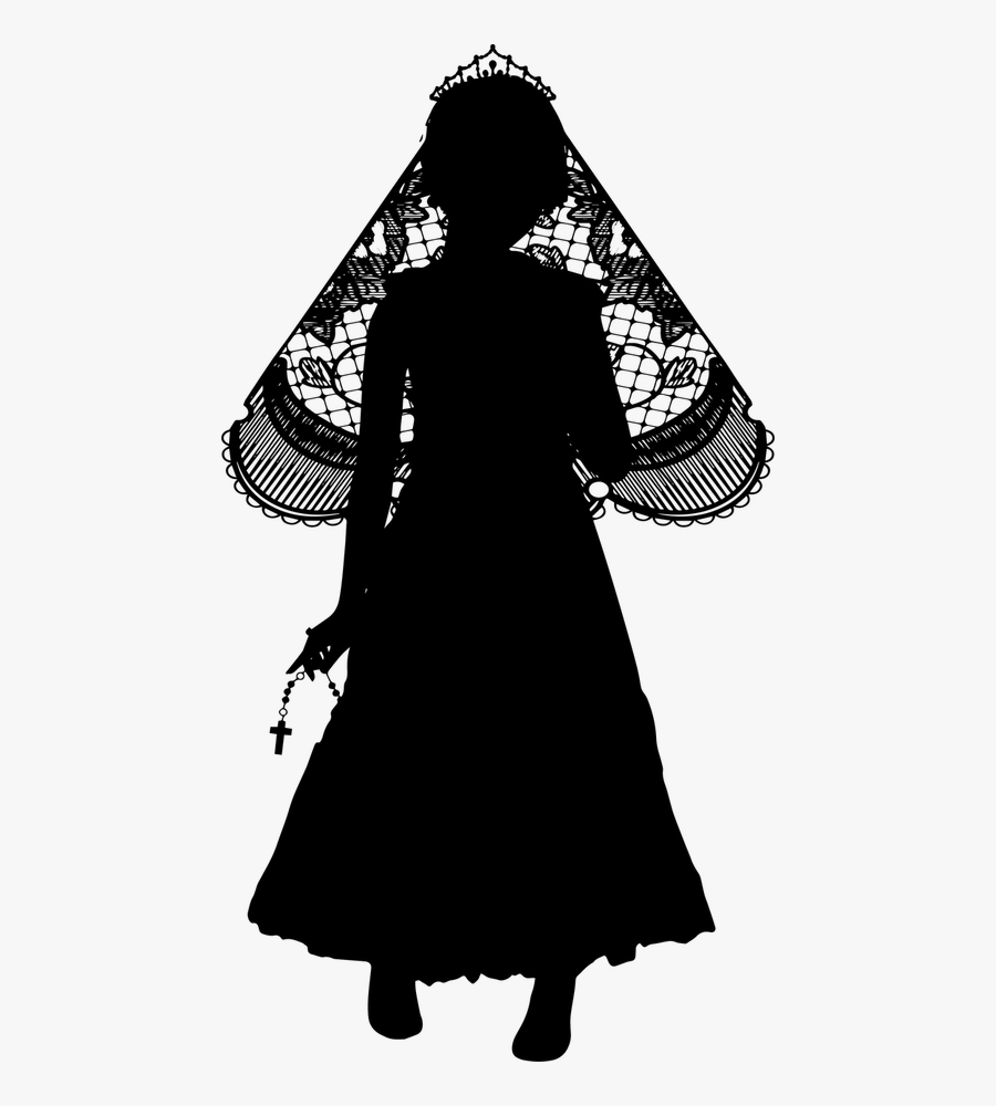 First Communion Catholic Girl Praying - Illustration, Transparent Clipart