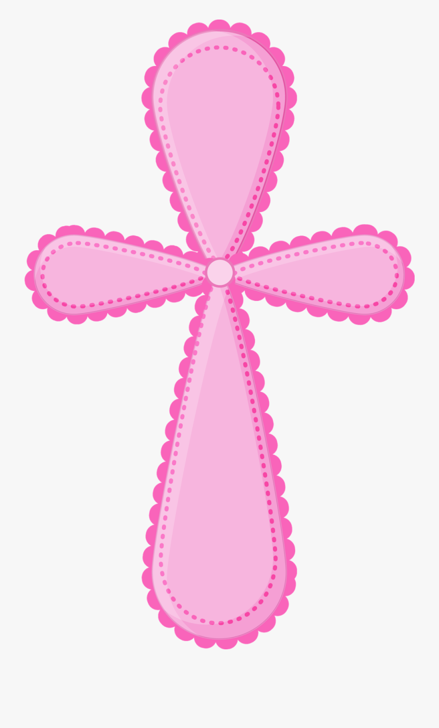 Baptism Christian Cross First Communion Eucharist Clip - Primera Comunion Cruz Rosa, Transparent Clipart