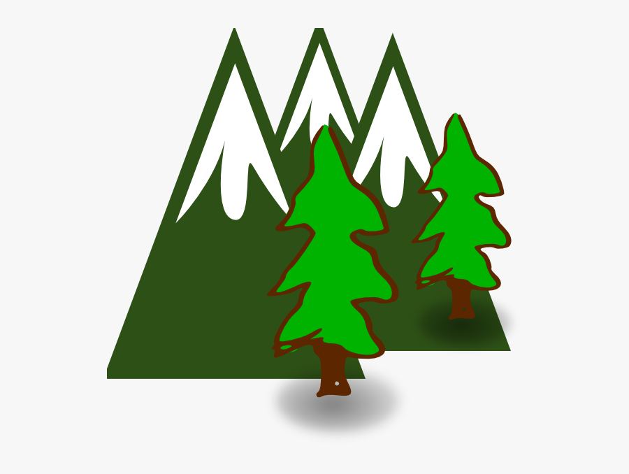 Trees And Mountains Clipart, Transparent Clipart
