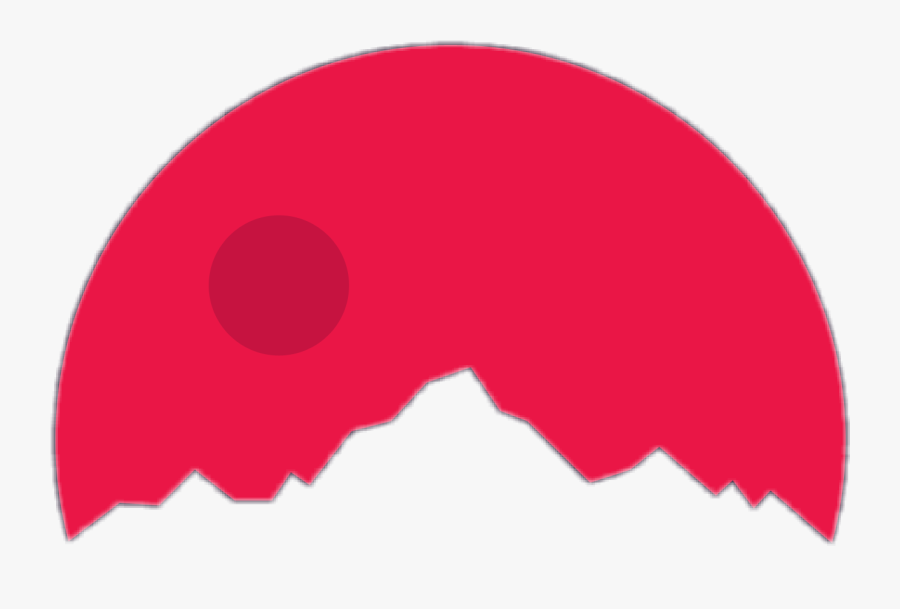 Dusk Dawn Mountain Circle Sun Tumblr Minimalist - Transparent Circle Red, Transparent Clipart
