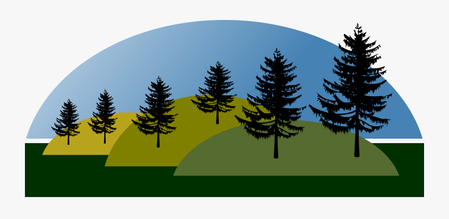 Clip Art Mountains And Trees Clipart - Montanhas Clipart, Transparent Clipart